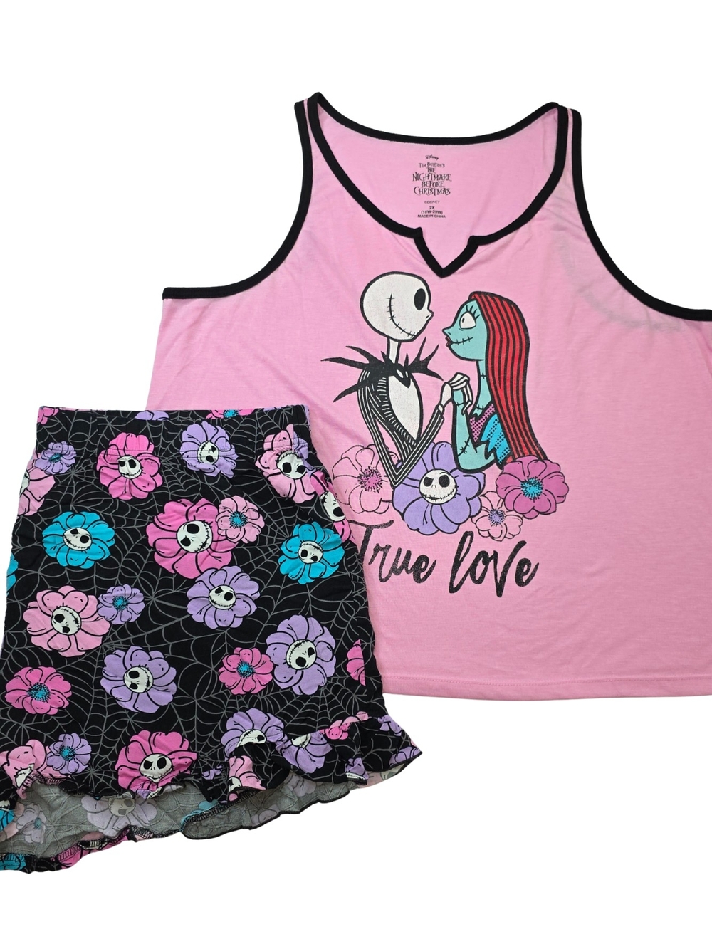Nightmare Before Christmas 2X "True Love" Tank & Shorts Sleep Set CX-3883